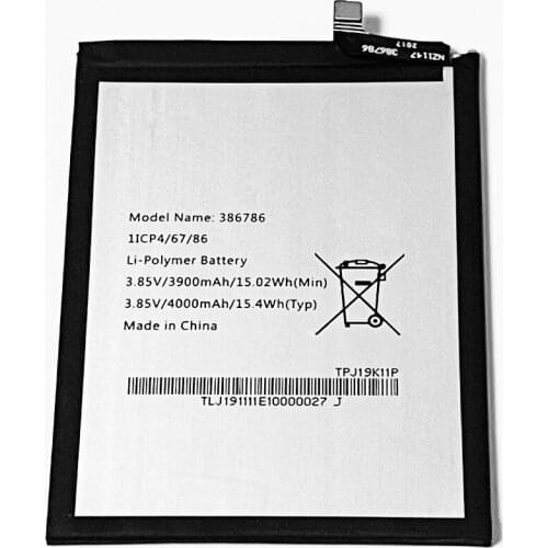 3.85V 4000mAh 386786 For BQ Mobile BQ-6016L Mercury Battery