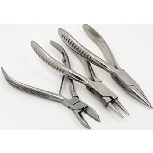 3pcs/set Carbon Steel Side-Cutting Pliers Needle Nose Pliers Set for DIY Jewelry Making 145~165x45~65mm