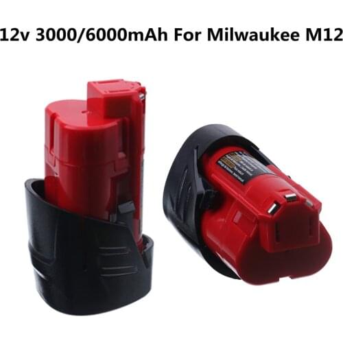 3000mAh 6.0Ah 12V Replacement Battery For Milwaukee M12 XC 48-11-2410 48-11-2420 48-11-2411 12-Volt Cordless Tools Battery