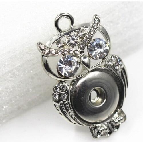 6pcs/lot Snap Necklace pendant Owl snap pendants charms Diy snaps jewelry pendant for 18mm Snap Buttons
