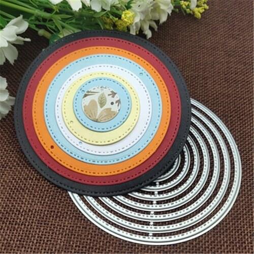 8pcs Circles Metal stencil mold Cutting Dies decoration scrapbook die cuts Album Paper Craft Embossing DIY Card Crafts