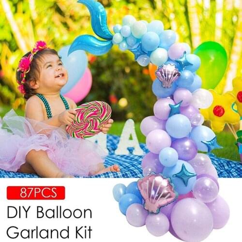 87 Mermaid Tail Balloon Garland Arch Mermaid Theme Exquisite Birthday Party Decorations