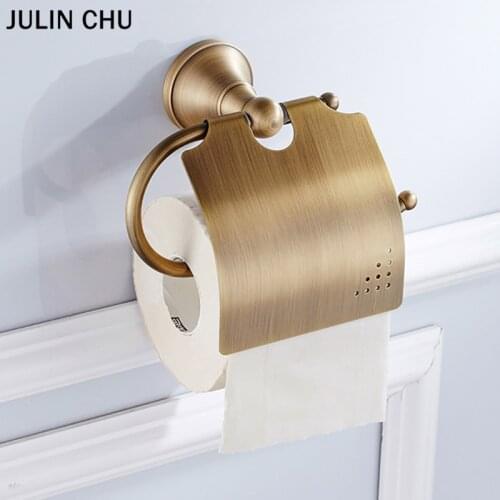 Antique Toilet Roll Holder Bronze White WC Tissue Paper Towel Holders Cover Chrome Brass Bathroom Hardware Gold WC Paper Hanger