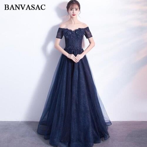 BANVASAC 2018 Beading Sweetheart Lace Appliques A Line Long Evening Dresses Party Embroidery Backless Prom Gowns