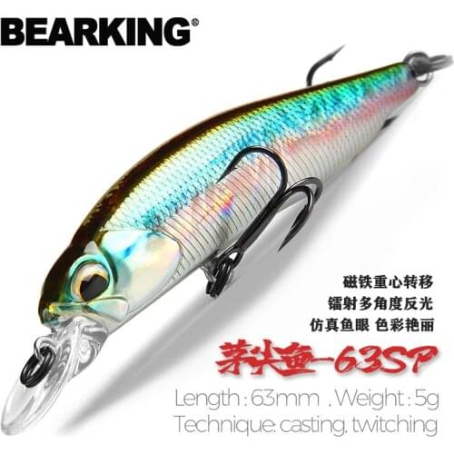 BEARKING 63mm 5g Hot SP fishing lures professional UV colors minnow Magnet weight system wobbler crankbait Fishing accessories