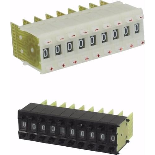 Black 16mm x 6mm 0-9 Digits BCD/Decimal Code Pushwheel Thumbwheel Switches KM2