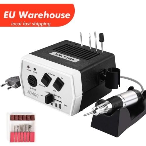 Professional Electric Nail Drill JD400 30000RPM Powerful Manicure and Pedicure File Kit Tool with Milling Cutters