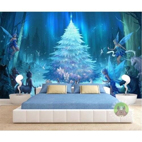 Custom 3D Photo Wallpaper Little Elf Cartoon Forest Fairy Tale World Childrens Room Bedroom Non-woven Wallpaper Mural Decor