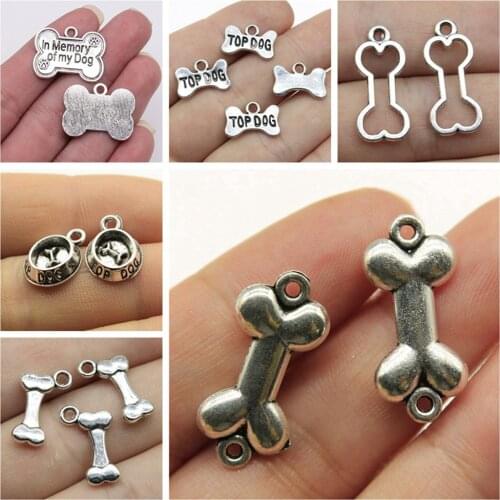 Jewelry findings components Dog Bones Charms for bracelets charm pendant