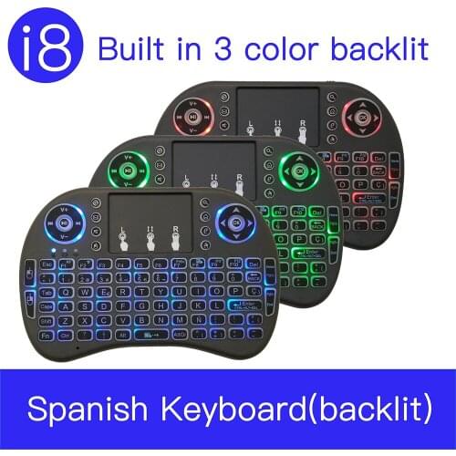 MRSVI i8 Wireless Keyboard Spanish Version i8 2.4GHz Air Mouse Touchpad Handheld for Android TV BOX Mini PC