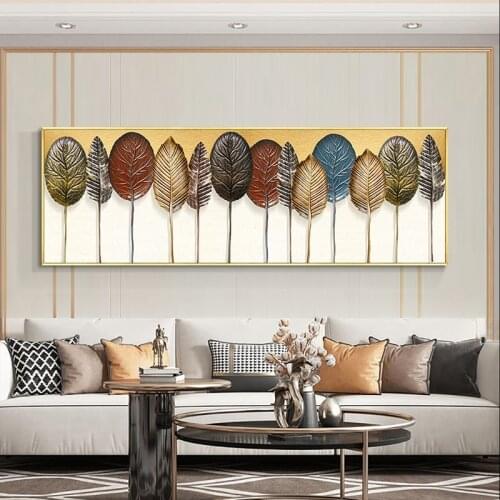 Modern Abstract Various Leaves Painting On Canvas Print Nordic Poster Wall Art Picture For Living Room Home Decor Frameless