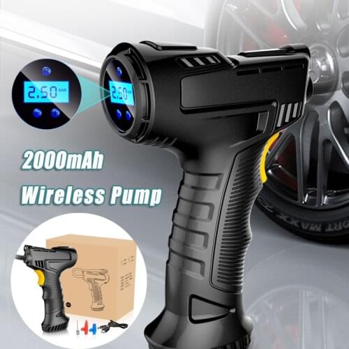 120W Rechargeable Air Compressor Wireless Inflatable Pump Portable Air Pump Car Tire Inflator Digital for Car Bicycle Balls