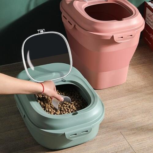 Dog Food Storage Container 23L Dry Cat Food Box Bag for Moisture Proof Seal With Measuring Cup Kitten Products