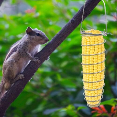 Garden Wild Bird Feeder Squirrel Feeder Hook Hanging Seed Small Pet Feeding Tools Practical Stainless Steel Bird Food Feeder