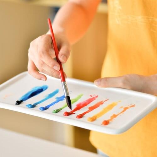 1 Pc Square Ceramics Watercolor Palette water tank Office Calligraphy painting supplies Ceramic Artist Paint Palette Tray