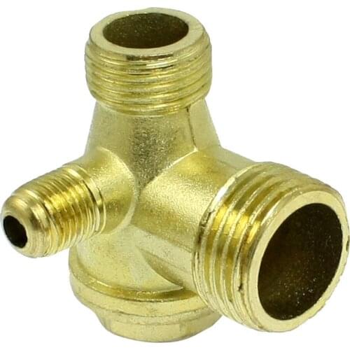 Male Thread Brass Air Compressor Check Valve Spare Parts Gold