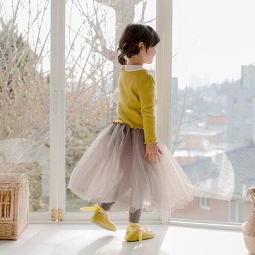 Girls Leggings 2021 Spring New Baby Girl Korean Net Yarn Skirt Pants Fashion Fake Two Culottes for Girl Kids Clothes Child Pants