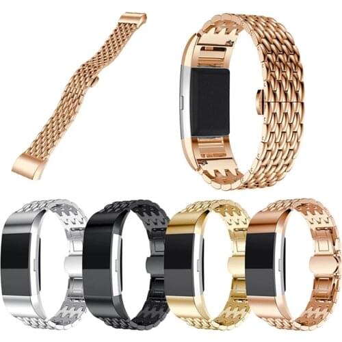 Stainless Steel Metal Replacement Wristband for Fitbit Charge 2 Classical Watch bands