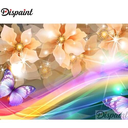 Dispaint Full Square/Round Drill 5D DIY Diamond Painting "Flower butterfly" 3D Embroidery Cross Stitch Home Decor Gift A10507