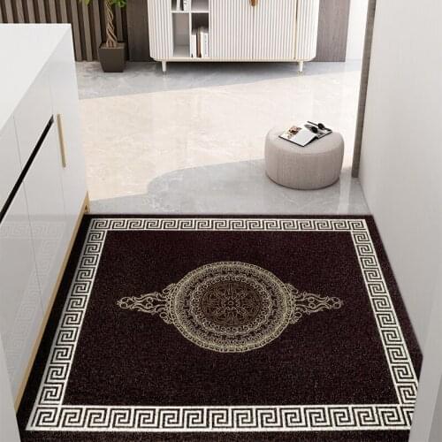 New Geometric Kitchen Mat Bath Mat Home Door Mats Anti-slip Can Be Cut PVC Silk Loop Door Mat Carpet Custom Hallway Mats Carpet