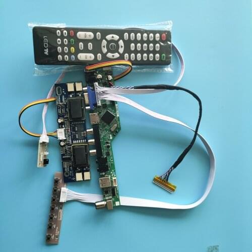 TV56 Controller Board for MT190AW01 30pin AV TV card PANEL Screen monitor kit LCD 1440×900 19" 4 lamps USB