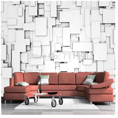 Custom modern 3D Design From White Blocks Wall Mural Wallpaper TV sitting room bedroom background wallpaper