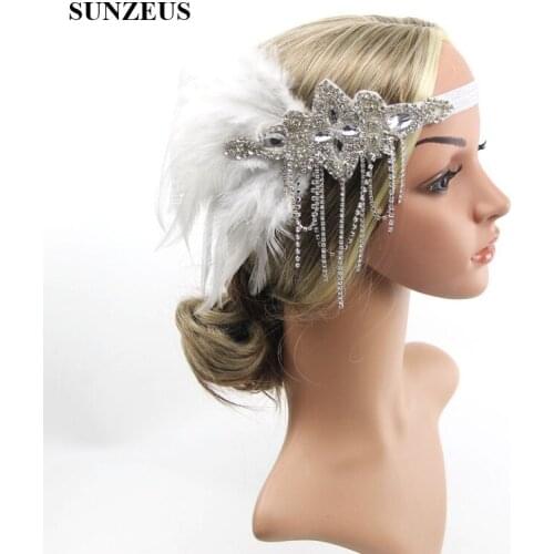 Feathers Beaded Tassel Luxurious Headband for Bridal 1920s Vintage Fanscinators Women Hats Headpiece Accessories BQ089