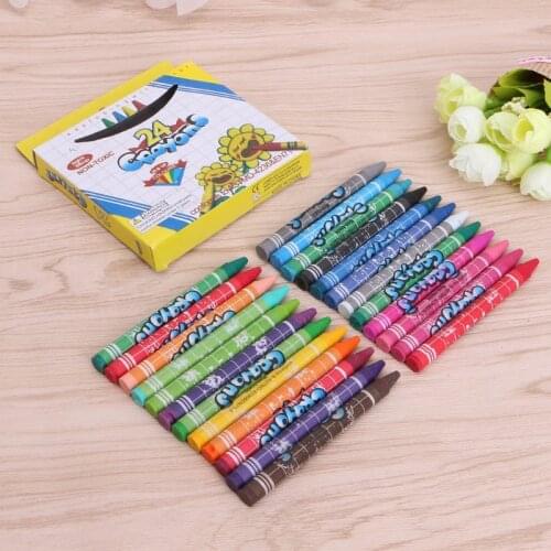Safety Student Drawing Crayons Set Colorful Kids Paint Stik Pen 8 /12 Color