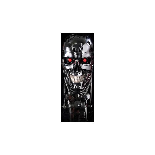 Terminator Arnold T2 T800 Endoskeleton Skull Resin Statue Life Sized Bust LED