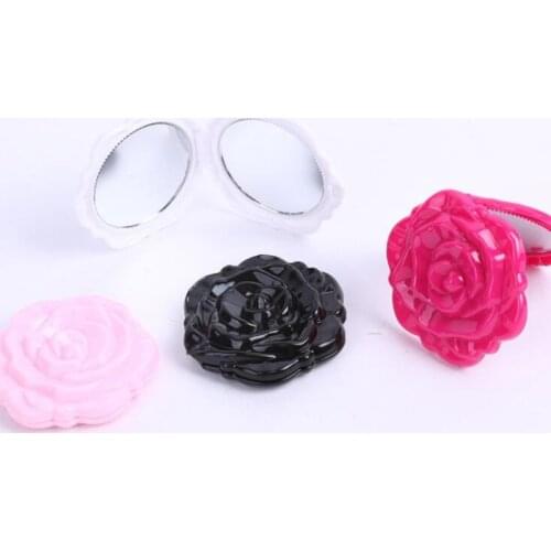 1pc Rose Mirror Cute Makeup portable folding mini mirror pocket small gift