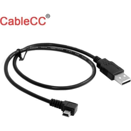 Zihan USB 2.0 male to Mini USB type Male Left Angled 90 degree 5pin data charge cable 50cm