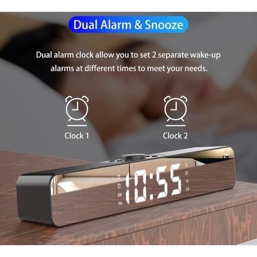 LED TV Sound Bar Alarm Clock AUX USB Wired Wireless Bluetooth Speaker Home Theater Surround SoundBar for PC TV Computer Speakers