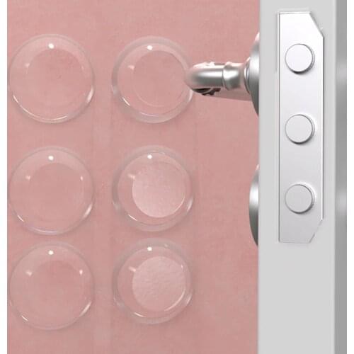1pcs/6pcs/box Door Stops Punch-free Anti-collision Round Silicone Door Stopper Creative Wall Protector Door Handle Guard Stopper