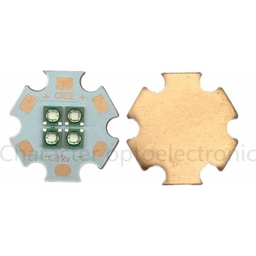 1pcs/lot Cree XPE 4Chip 3V/6V/12V LED Blue 460-465nm Emitter instead of MCE XML LED with 20MM Cooper PCB