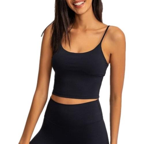 2020 New Yoga Vest Female Sexy Thin Shoulder Strap Gym Fitness Tight Sleeveless Running Tank Top Quick Drying Dance Camisole