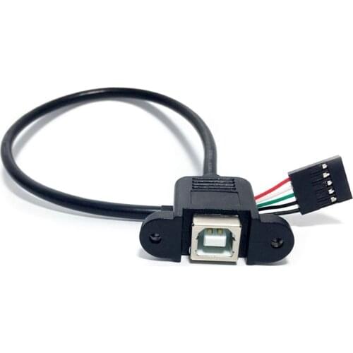 30cm USB B Female Panel Mount To 5 Pin Motherboard Printer Cable