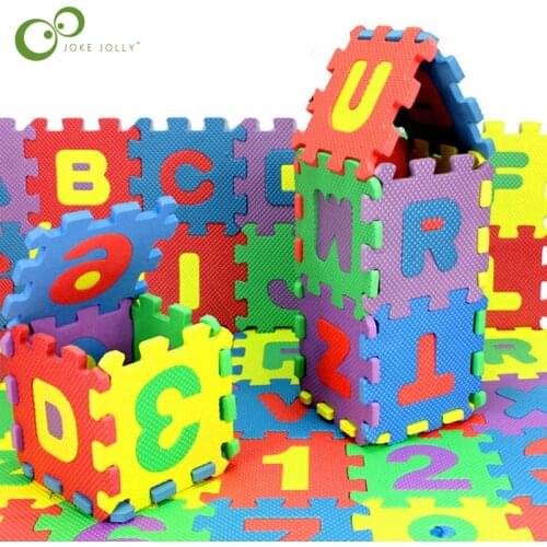 36pcs/set Mini Puzzles Soft EVA Foam Mat Kids Learning Education Toy Digital Alphabet Letters Alphabetical Numerical WYQ