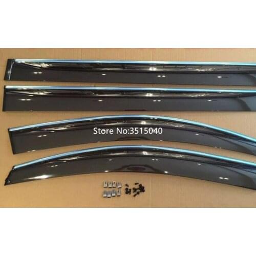 4PCS Car Styling Door Window Wind Visor Moulding Awnings Shield Rain Sun Wind Guard Vent Shade For TOYOTA Sienna 2011-2017