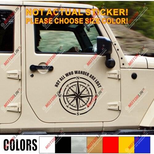 4X4 Off Road compass Decal Sticker Who Wander are lost Vinyl fit for Ford Chevy