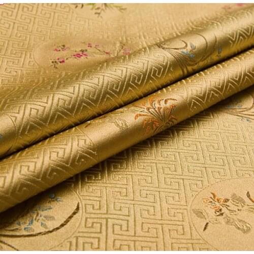 500cm*75cm flowers grain simulation silk brocade fabric packing cloth furniture cushions diy fabric material women dress cloth