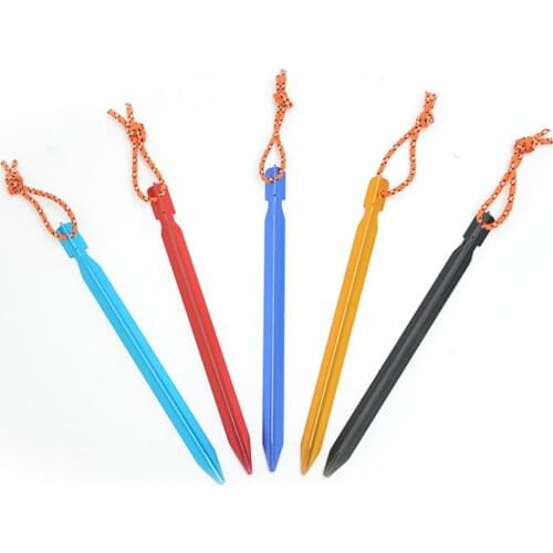 6PCS 23cm Professional Tent Pegs Camping Hiking Equipment Outdoor Traveling Aluminum alloy Tent Accessories