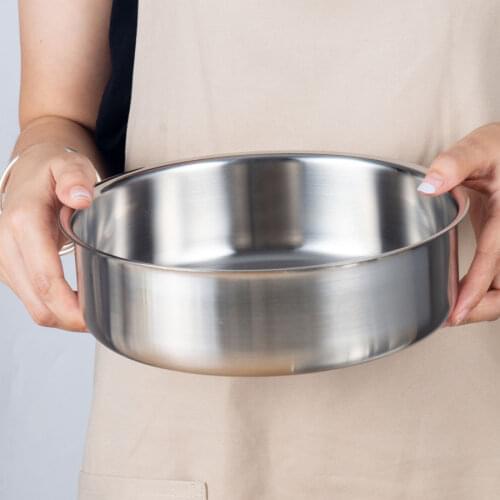 8in Reusable Brushed Metal Dinner Plate 18/10 Stainless Steel Silver Color Heavy Duty Kitchenware Round Metal Plates Dishwasher