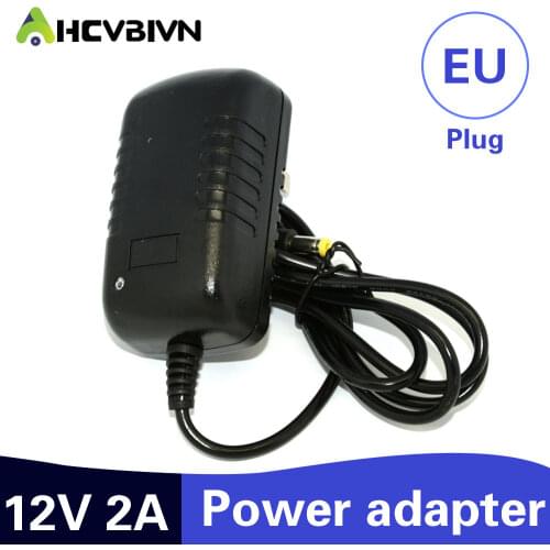 1PCS 12V2A AC 100V-240V Converter Adapter DC 12V 2A 2000mA Power Supply EU Plug 5.5mm x 2.1-2.5mm for LED CCTV