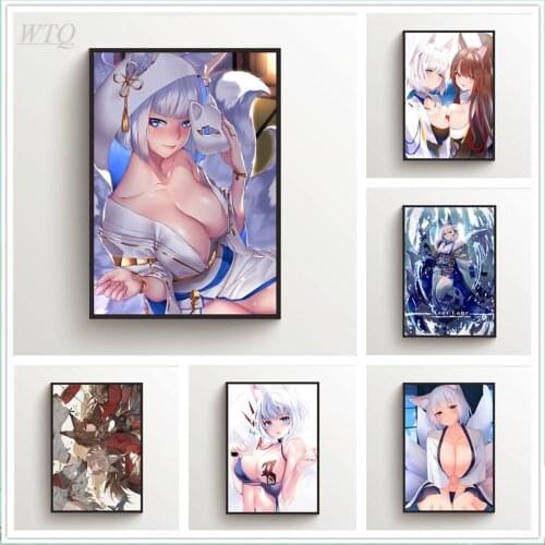Azur Lane Kaga Amagi Posters and Prints Wall Poster Anime Posters Canvas Painting Home Decor Wall Art Photos for Childrens Room