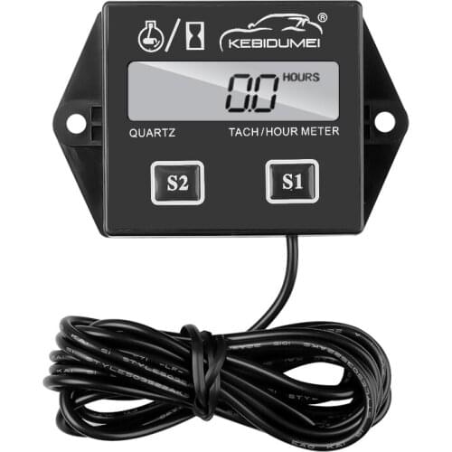 Waterproof Digital Engine Tach Hour Meter Tachometer Gauge Engine RPM LCD Display For Motorcycle Motor Stroke Engine Car Boat