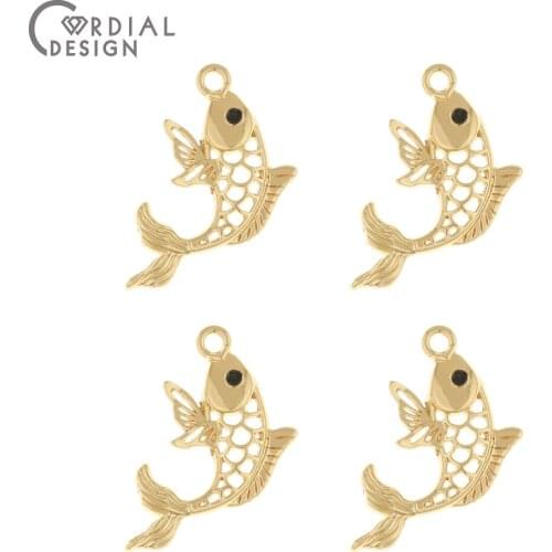 Cordial Design 100Pcs 14*22MM Earrings Pendants/Jewelry Accessories/Fish Shape/Hand Made/Jewelry Findings Components/DIY Making