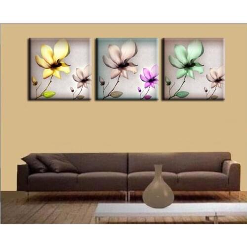 Flowers Modern Art Wall Art Wall Decorative Canvas Print Set Of 3 no frame living room pictures