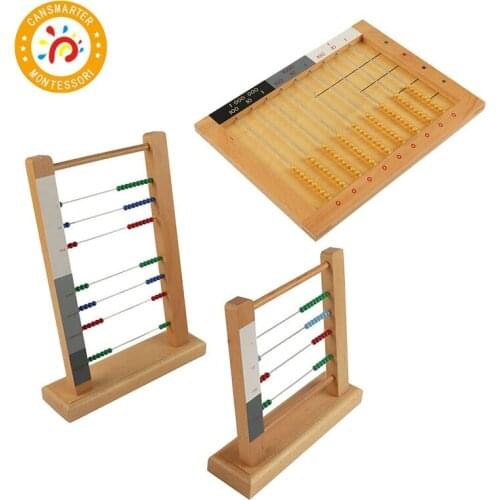 Montessori Kids Toy Wood Bead Frame Abacus Learning Calculate Educational Preschool Training
