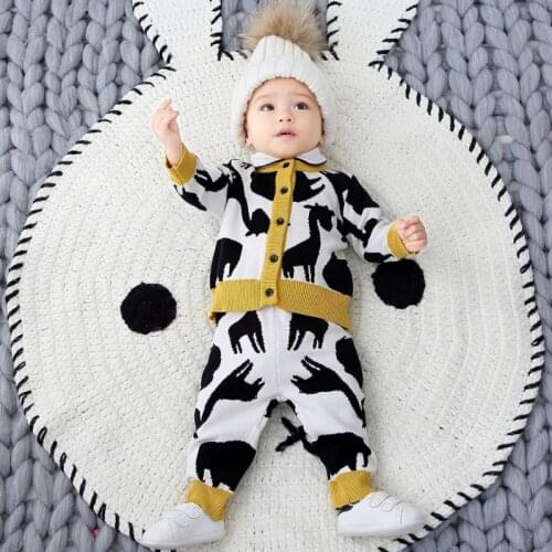 Children Knit Clothes Set Baby Boy Knitted Cardigan and Pants Autumn Winter Toddler Knitwear Outfits Cotton Knitting Sweaters