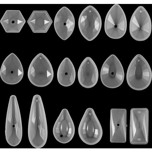 9 Style With Hole Pendant Crystal Silicone Mould DIY Epoxy Resin Necklace Pendant Mold For Craft Jewelry Making Findings Supplie